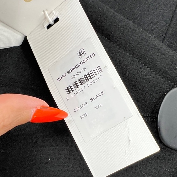 City Chic Refinity Coat Sophisticated in Black Size XXS/12 NWT - Picture 5 of 7